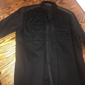 Sean John black button down short sleeves